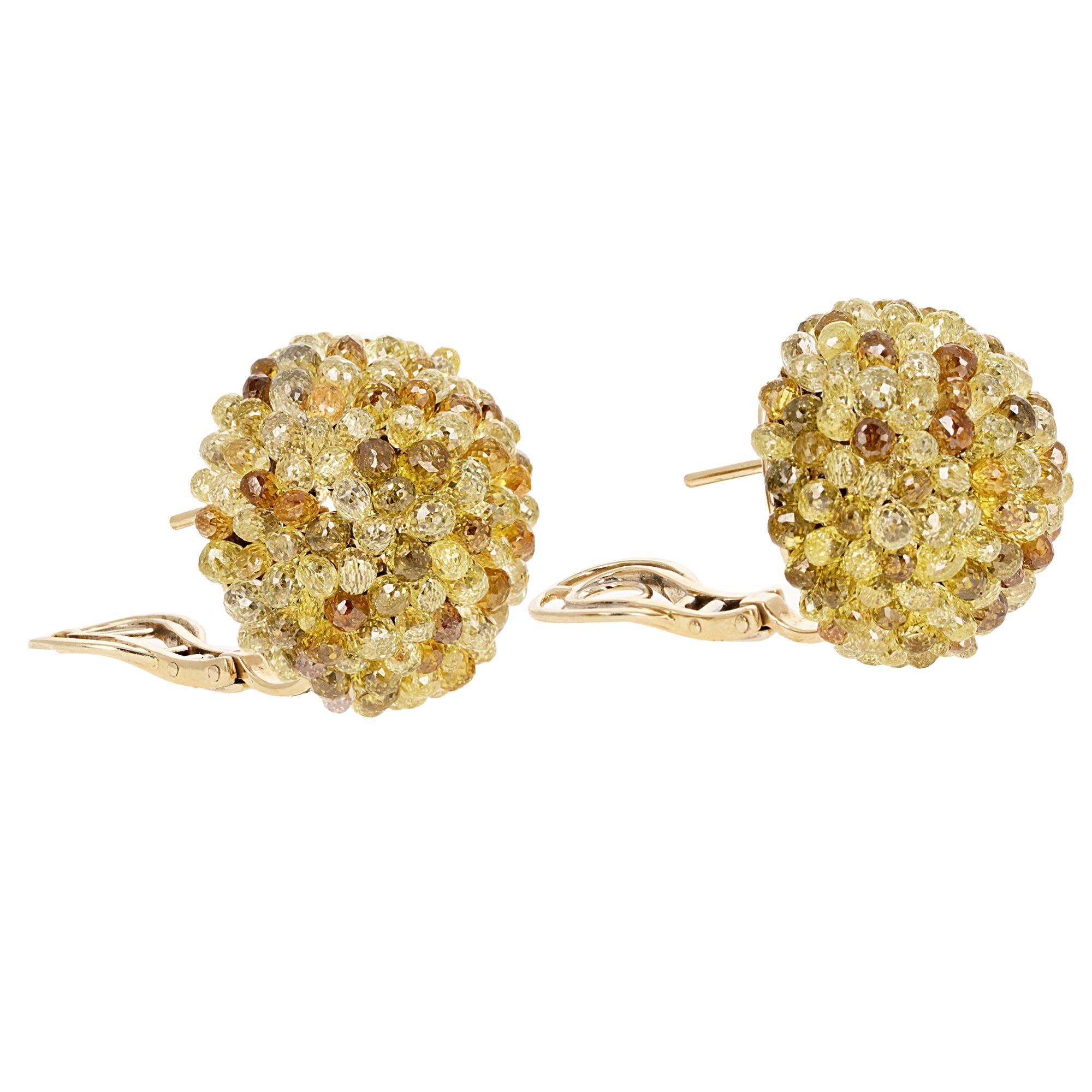 Contemporain Boucles d'oreilles Briolette en diamant de couleur Lugano en vente