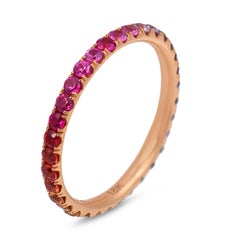 Lugano rainbow gemstone 18k rose gold eternity band