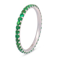 Lugano tsavorite garnet 18k white gold eternity band