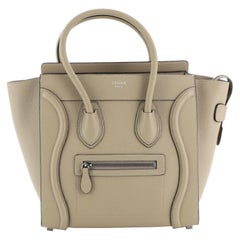 Used Luggage Bag Grainy Leather Micro