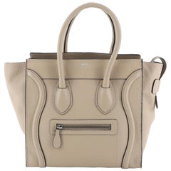 Used Luggage Bag Grainy Leather Micro