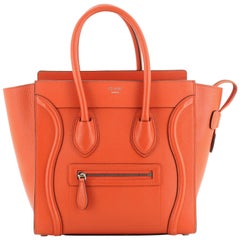 Used Luggage Bag Grainy Leather Micro