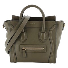 Used Luggage Bag Grainy Leather Nano