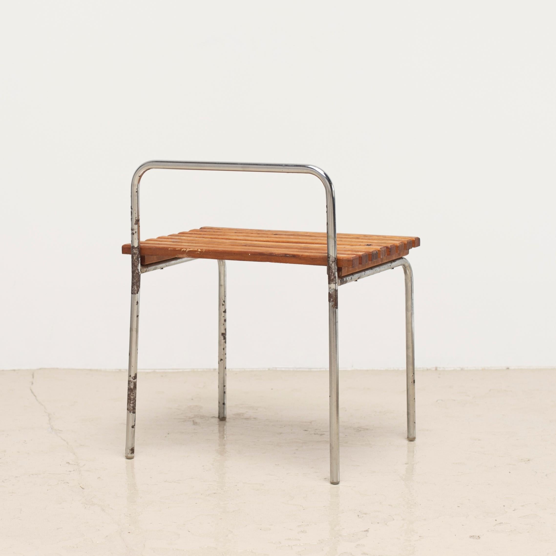 Steel Luggage Rack or Stool from Les Arcs, 1960s
