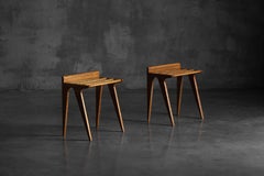 Luggage Racks by Gio Ponti for Hotel Parco in Oak and Brass, Italy, 1950s