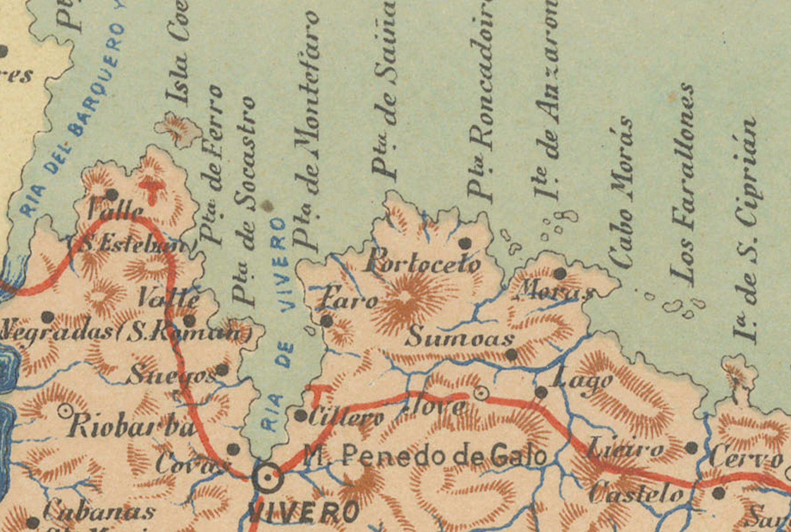 Early 20th Century Lugo 1901: A Cartographic Chronicle of Galicia's Ancient Roman Walled City For Sale