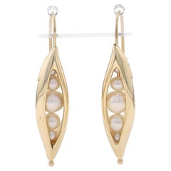 Lugosch Peapod Cultured Pearl Drop Earrings - Yellow Gold 14k Love Pierced