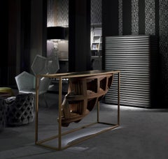 LUI 5A Hand Caned Gray Lead Leaf Armchair composed of Pentagons