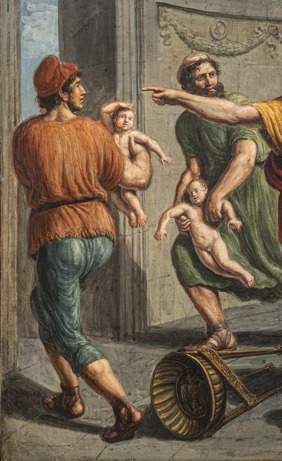 Rare neoclassical historical figurative painting Roman antiquity of the 19th century - Romantic Painting by Luigi Ademollo