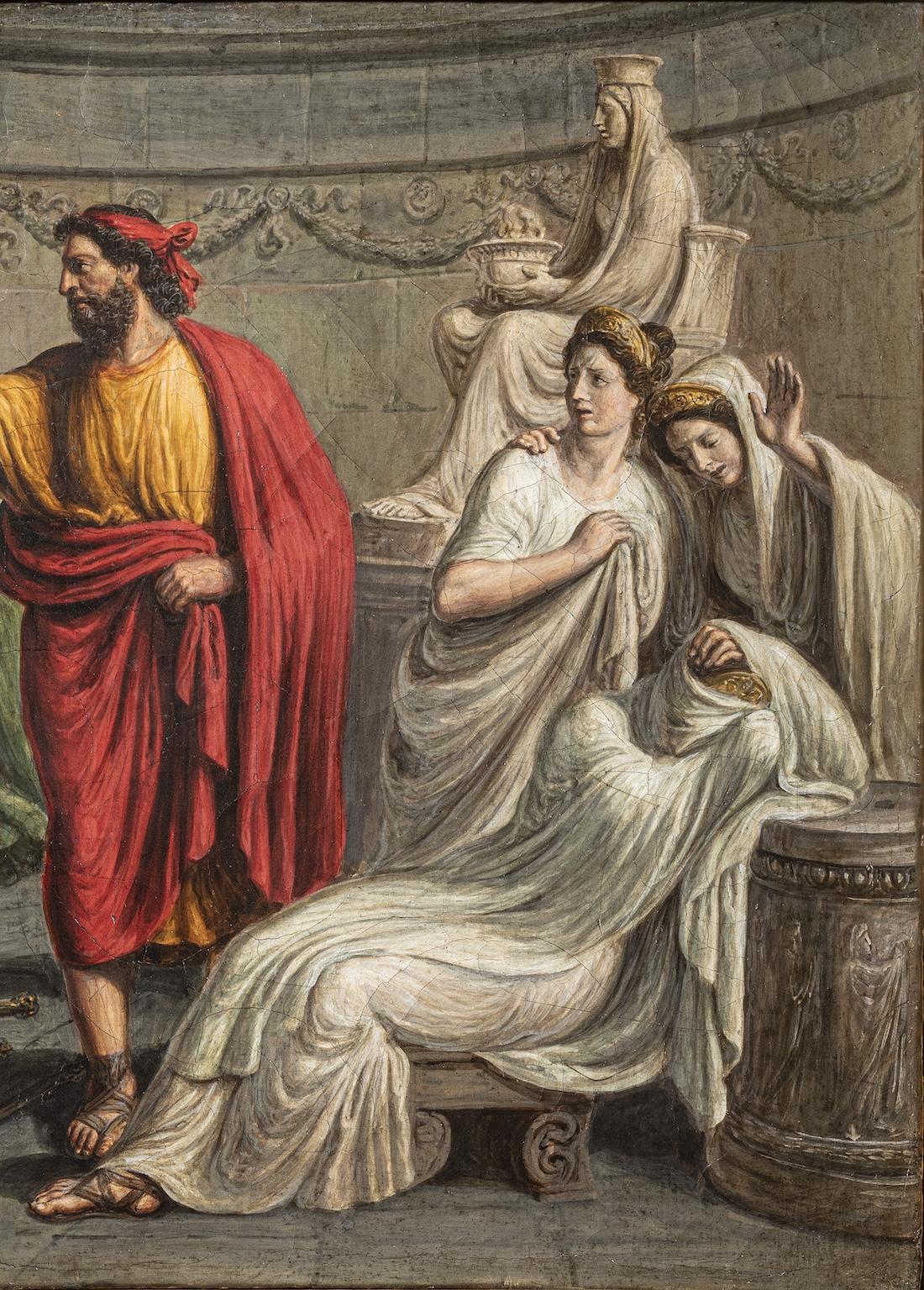 Rare neoclassical historical figurative painting Roman antiquity of the 19th century - Brown Figurative Painting by Luigi Ademollo