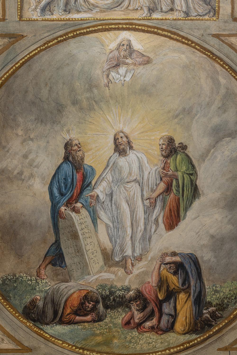 Témpera figurativa neoclásica sobre papel de tema religioso. - Painting Otro estilo de arte de Luigi Ademollo