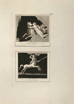 Mythe d'Europe et Centaure - Gravure de Luigi Aloja - 18ème siècle