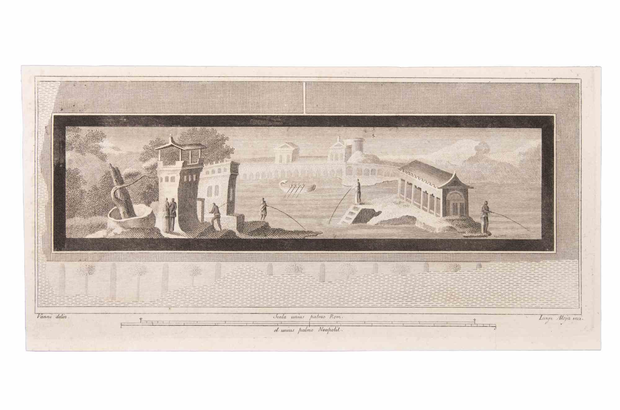 Seascape With Monuments est une gravure réalisée par  Luigi Aloja (1783-1837).

La gravure appartient à la suite d'estampes "Antiquités d'Herculanum exposées" (titre original : "Le Antichità di Ercolano Esposte"), un volume de huit gravures des