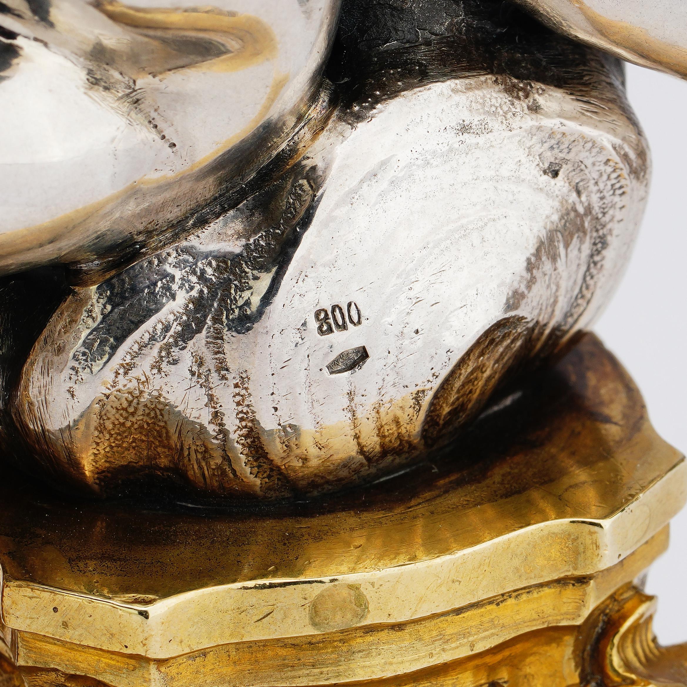 Ensemble de quatre ensembles figuratifs italiens en argent et bronze doré 800 de Luigi Avolio en vente 5