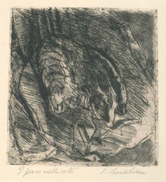 I pesci nella rete - Etching by Luigi Bartolini - 1932