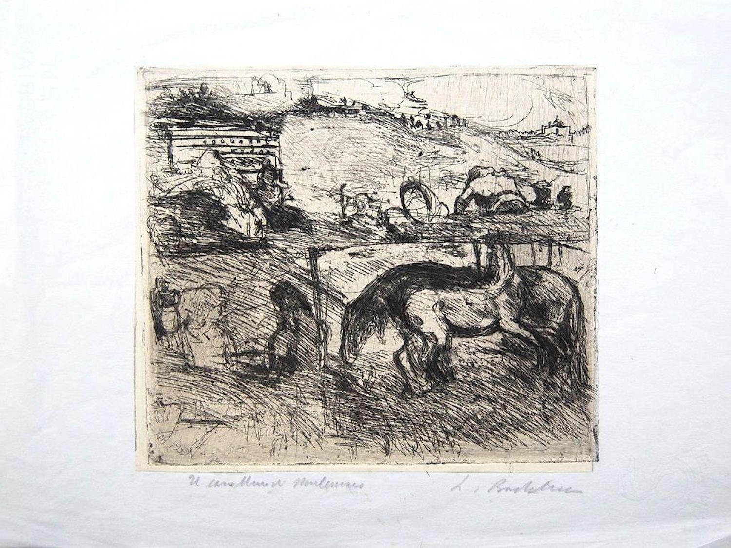 Il Cavallaro di Montemario ist ein Originalkunstwerk des italienischen Künstlers und Graveurs Luigi Bartolini aus dem Jahr 1939.

Original-Radierung auf Porzellanpapier, aufgetragen auf Neptunia-Blatt.

Abmessungen des Bildes: 22.5 x 25,5