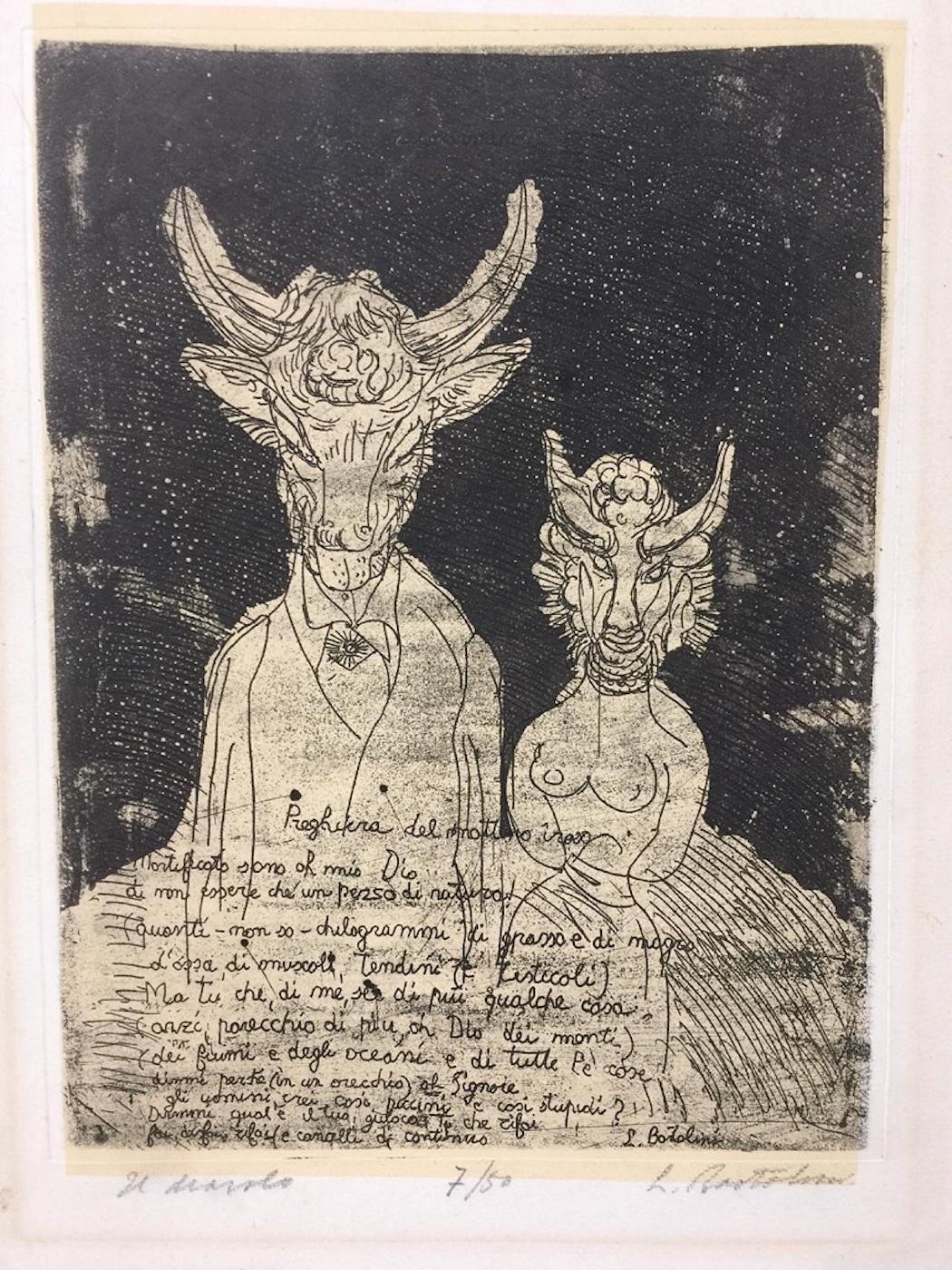 Luigi Bartolini - Il Diavolo (The Devil) - Etching by Luigi Bartolini -  1950s For Sale at 1stDibs