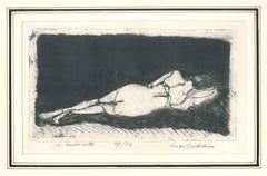 La Buonanotte - Original Etching by Luigi Bartolini - 1934
