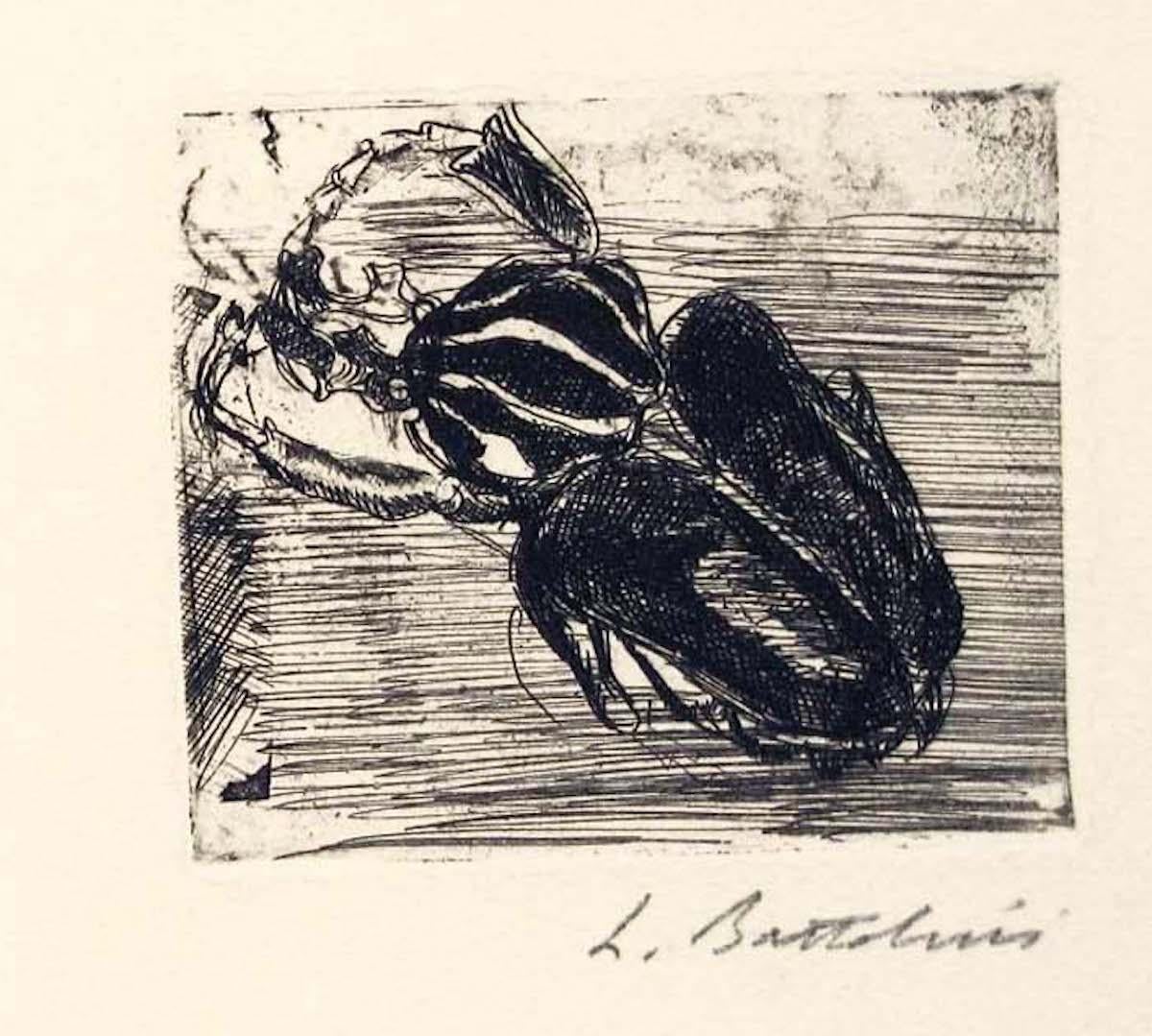 Scarabei Tropicali - Etching by Luigi Bartolini - 1930 For Sale 1
