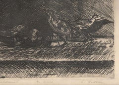 Uccellini Imbalsamati (oiseaux bambous) - eau-forte de Luigi Bartolini - 1943