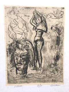 Vintage Valeria - Etching by Luigi Bartolini - 1948