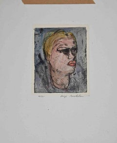 Woman - Original Etching by Luigi Bartolini - 1950s