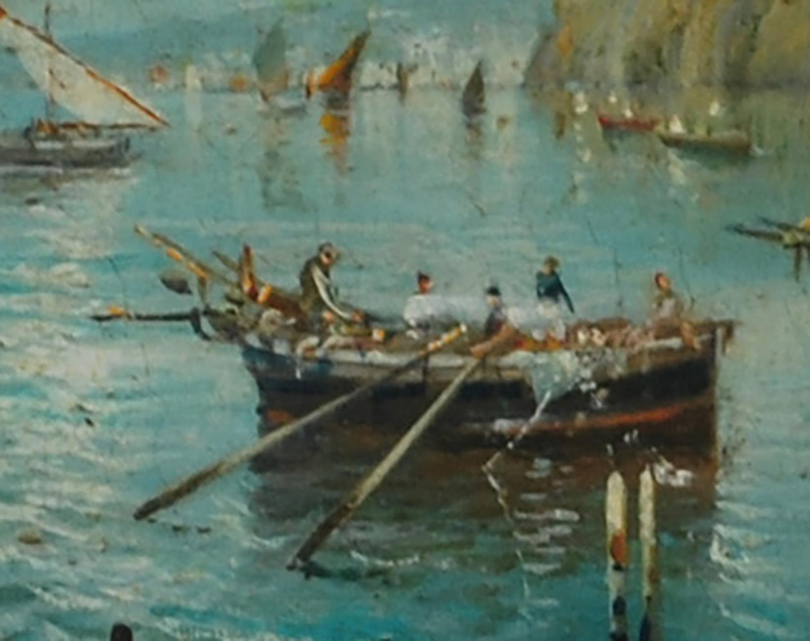 MARINE - Luigi Basile Italian landscape oil on board painting 2
