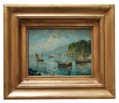 MARINE - Luigi Basile - Peinture de paysage italien à l'huile sur carton