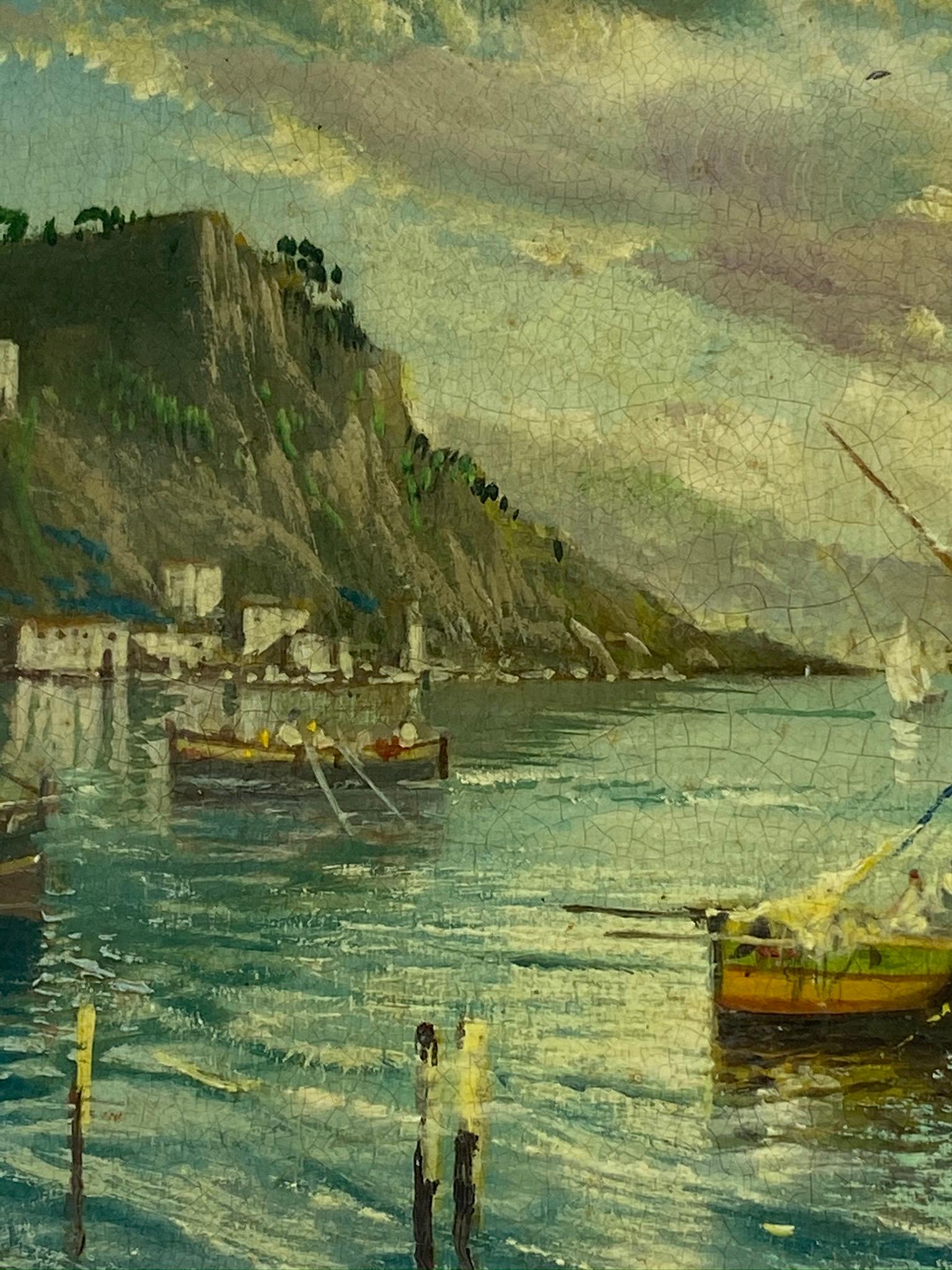 MARINE - Posillipo School - Italian Landscape Oil on board Painting 3