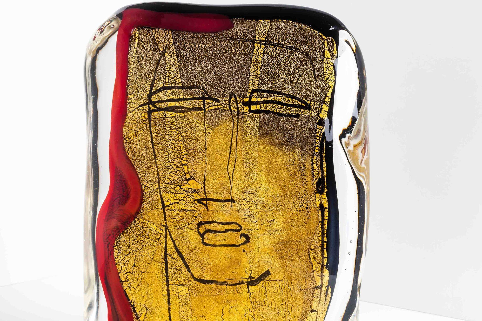 Post-Modern Luigi Benzoni Titled Volta Glass Sculpture For Sale