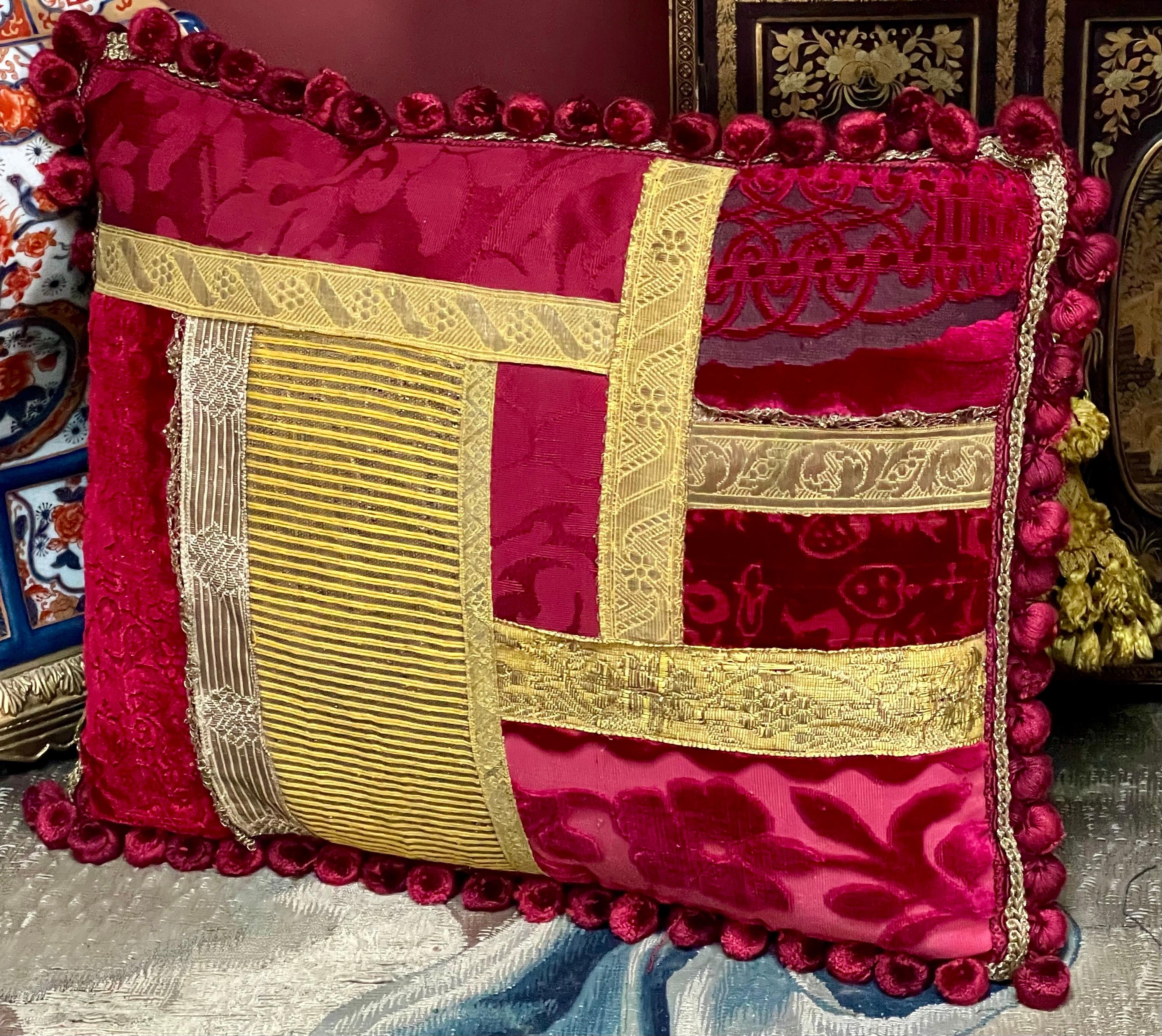 Baroque Luigi Bevilacqua Soprarizzo Silk Velvet Pillow For Sale