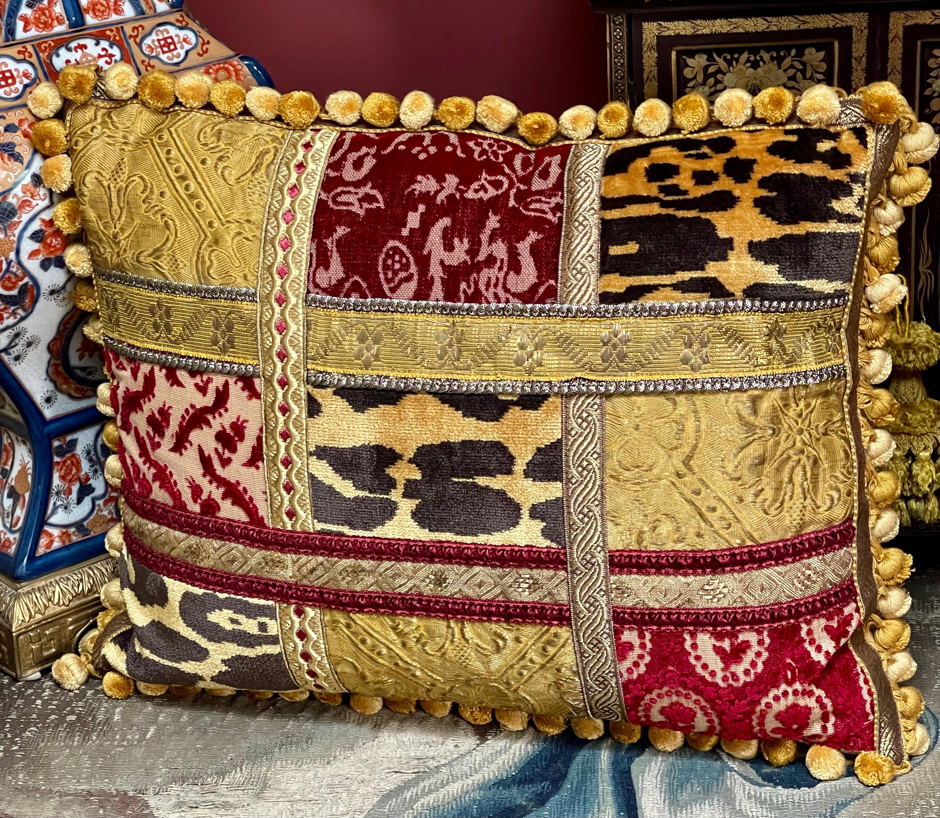 Baroque Luigi Bevilacqua Soprarizzo Silk Velvet Pillow For Sale