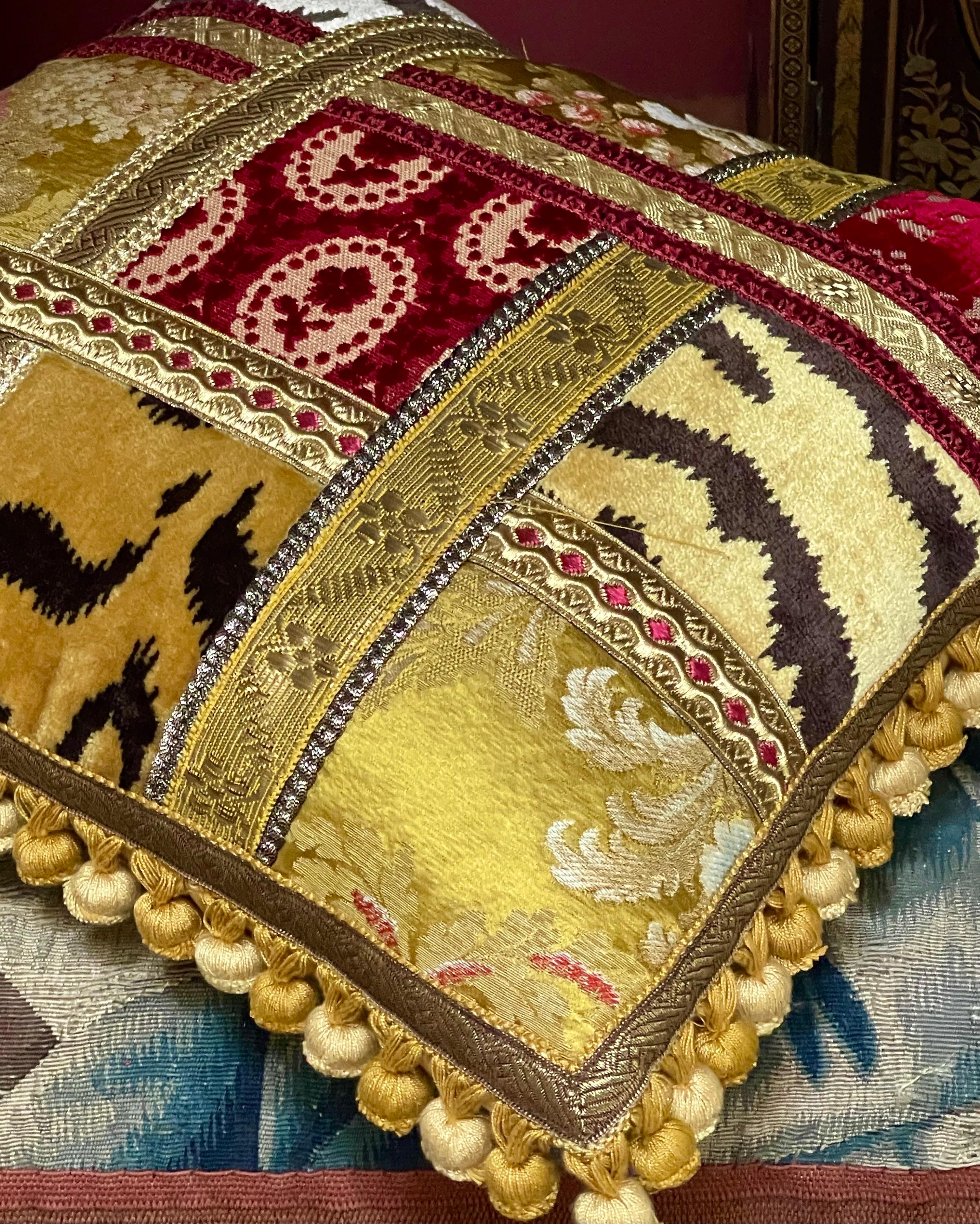 Italian Luigi Bevilacqua Soprarizzo Silk Velvet Pillow For Sale