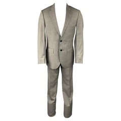LUIGI BIANCHI Size 38 Regular Gray & Black Nailhead Wool Notch Lapel Suit