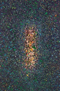 Iridescent Blue Centrality - Mixed Media by Luigi Boille - 1983