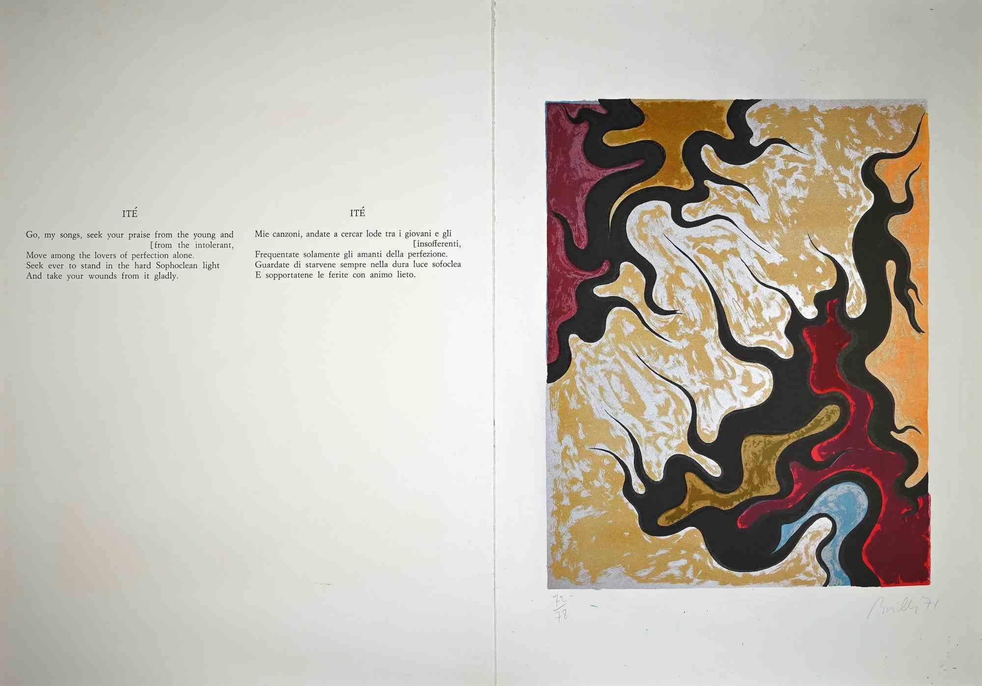 Composition - Impression sérigraphiée de Luigi Boille - 1971 en vente 1
