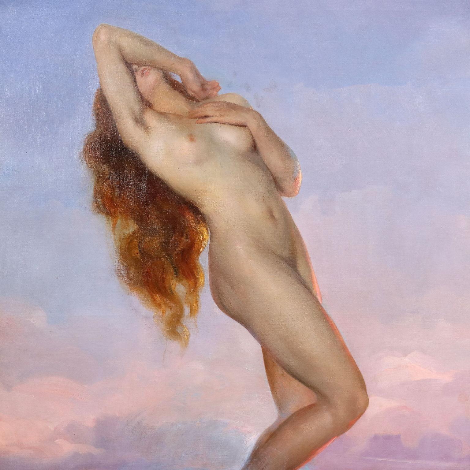 La naissance de Vénus 1935 - Noir Figurative Painting par Luigi Brignoli