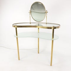 Luigi Brusotti Dressing Table with Mirror, Italy, 1940's