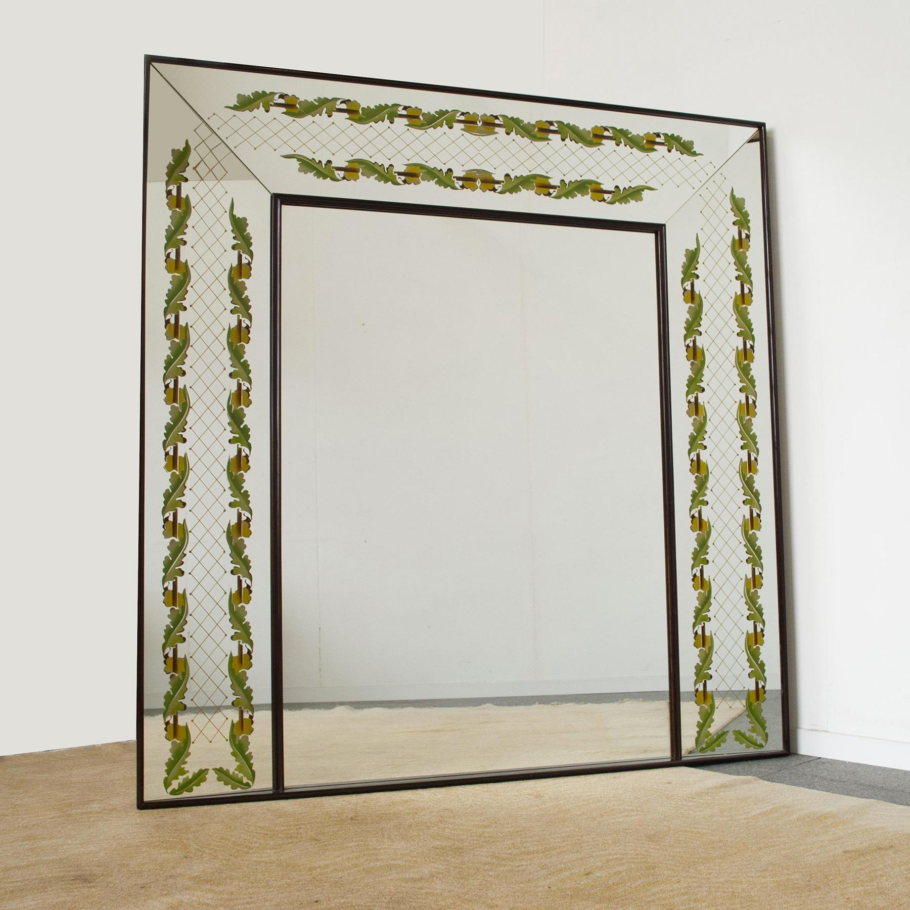 Art Deco Luigi Brusotti italian art deco mirror late 40's.