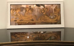 Luigi Brusotti  “ Love on the High Seas”  and Decorated Glass Wood 1940 Italy