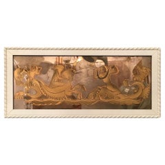 Luigi Brusotti  " L'amore in alto mare  e vetro decorato Wood 1940 Italia