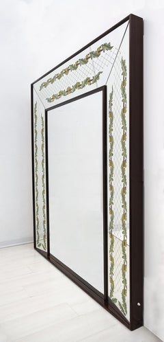 Luigi Brusotti Espejo decorado italiano moderno de mediados de siglo, años 40