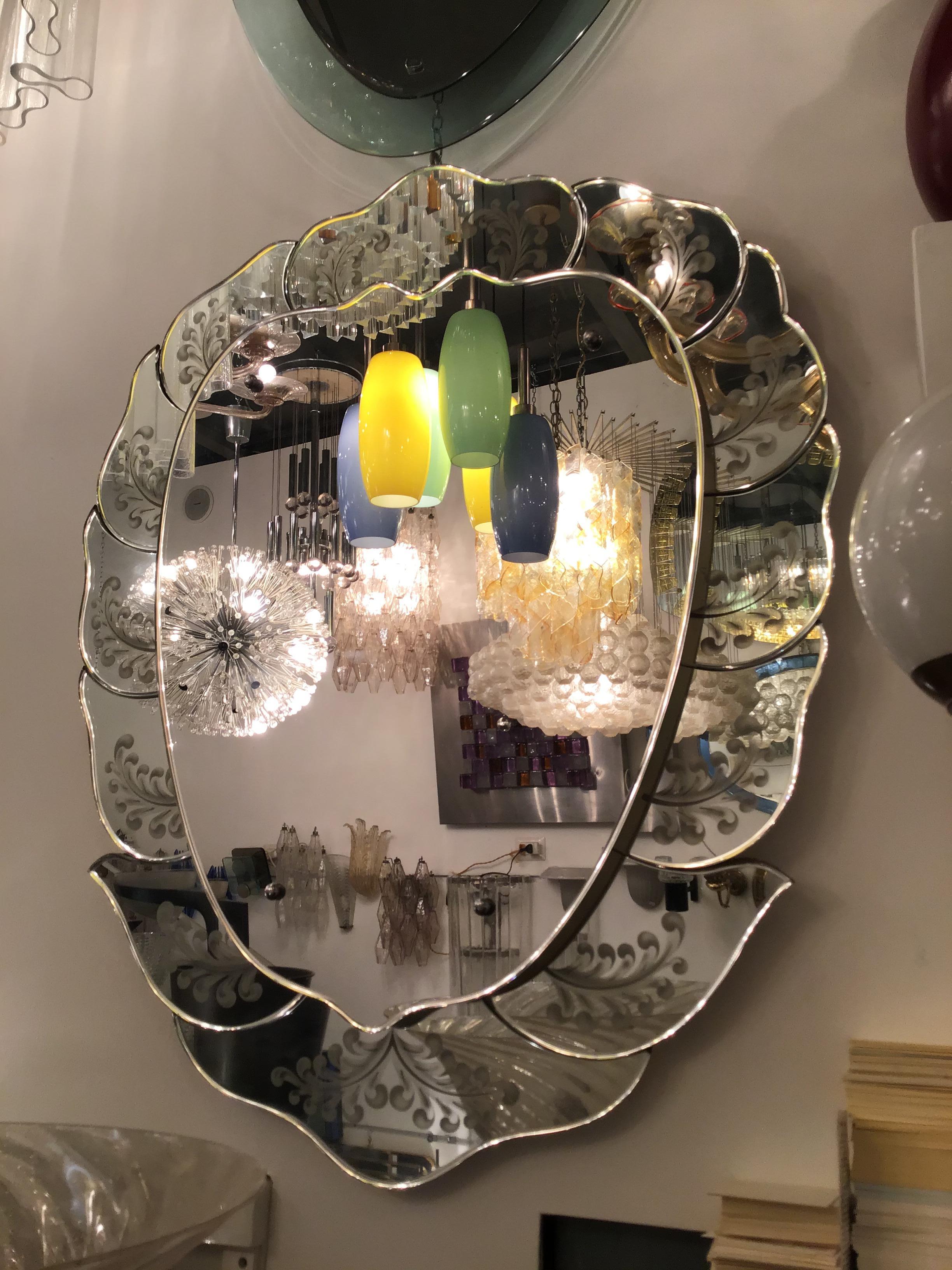 Luigi Brusotti Mirror Glass Wood Metal Crome, 1940, Italy For Sale 3