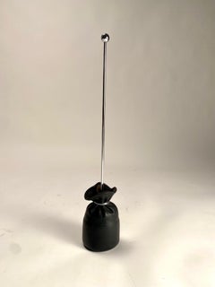 Luigi Caccia Dominioni, 2 Door Stops by Azucena in metal and leather, Italy
