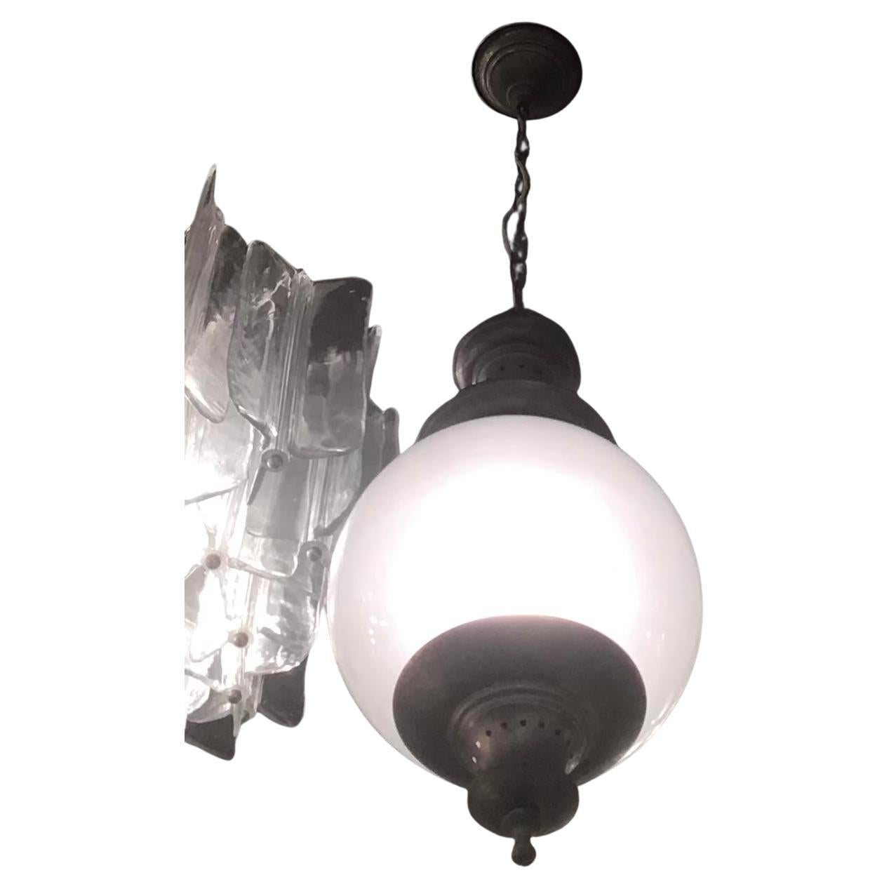 Luigi Caccia Dominioni Azucena Chandelier Glass Brass 1950 Italy