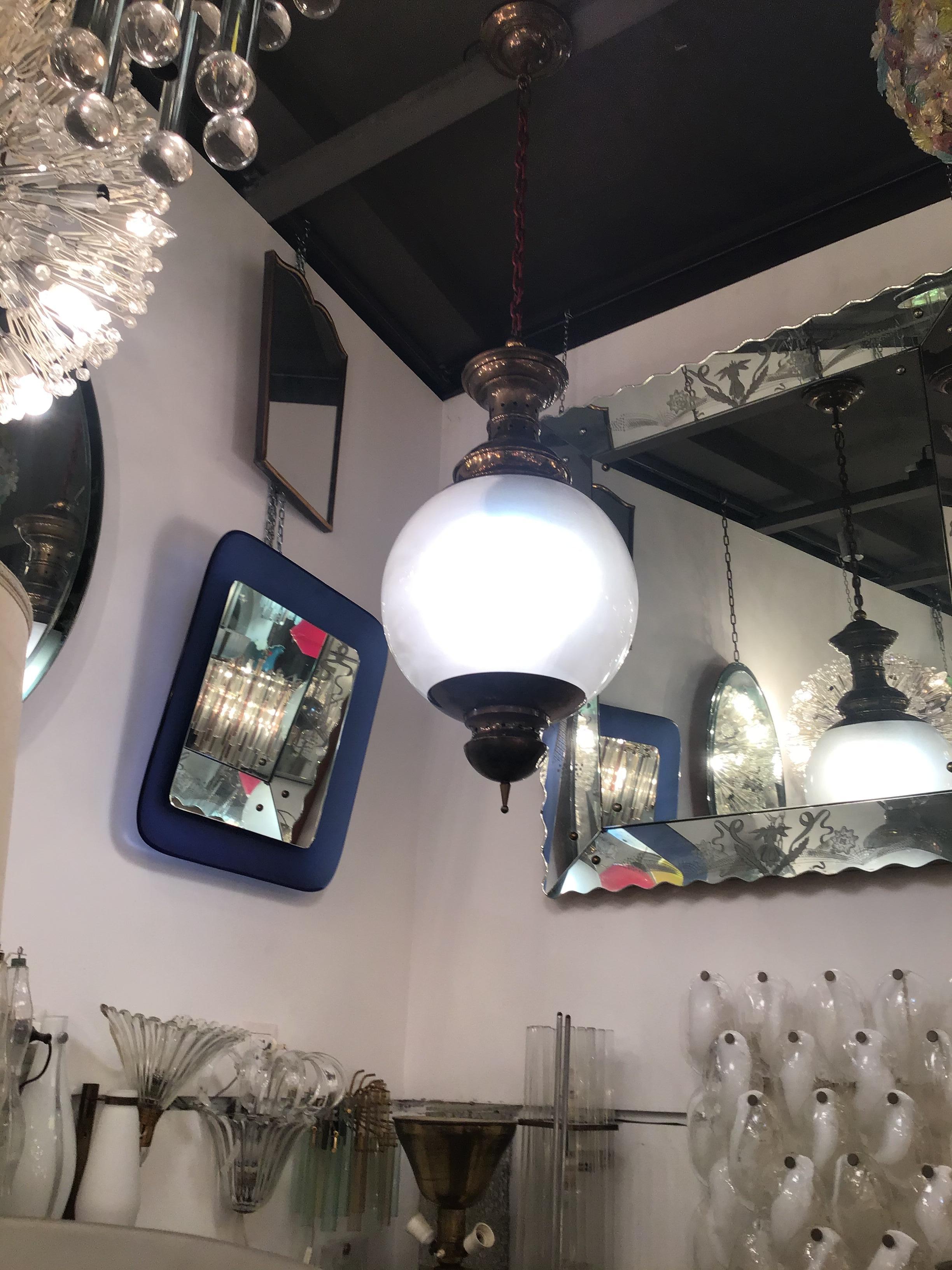 Luigi Caccia Dominioni “Azucena “ Chandelier Glass Brass 1955 Italy For Sale 4