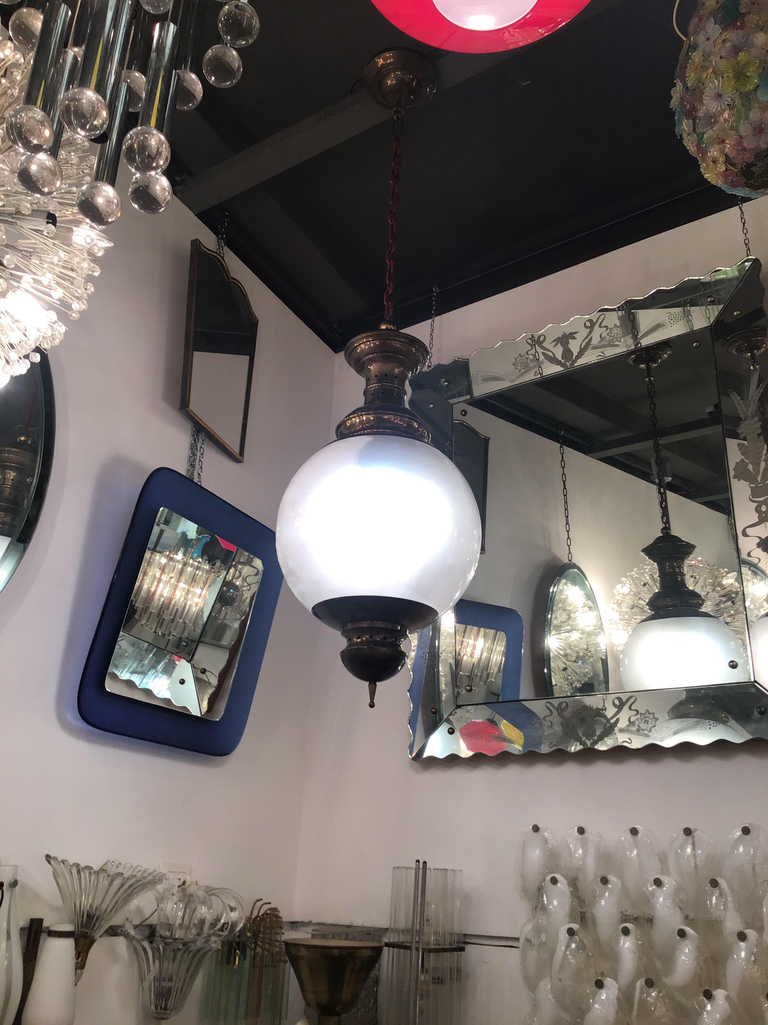Luigi Caccia Dominioni “Azucena “ Chandelier Glass Brass 1955 Italy For Sale 7