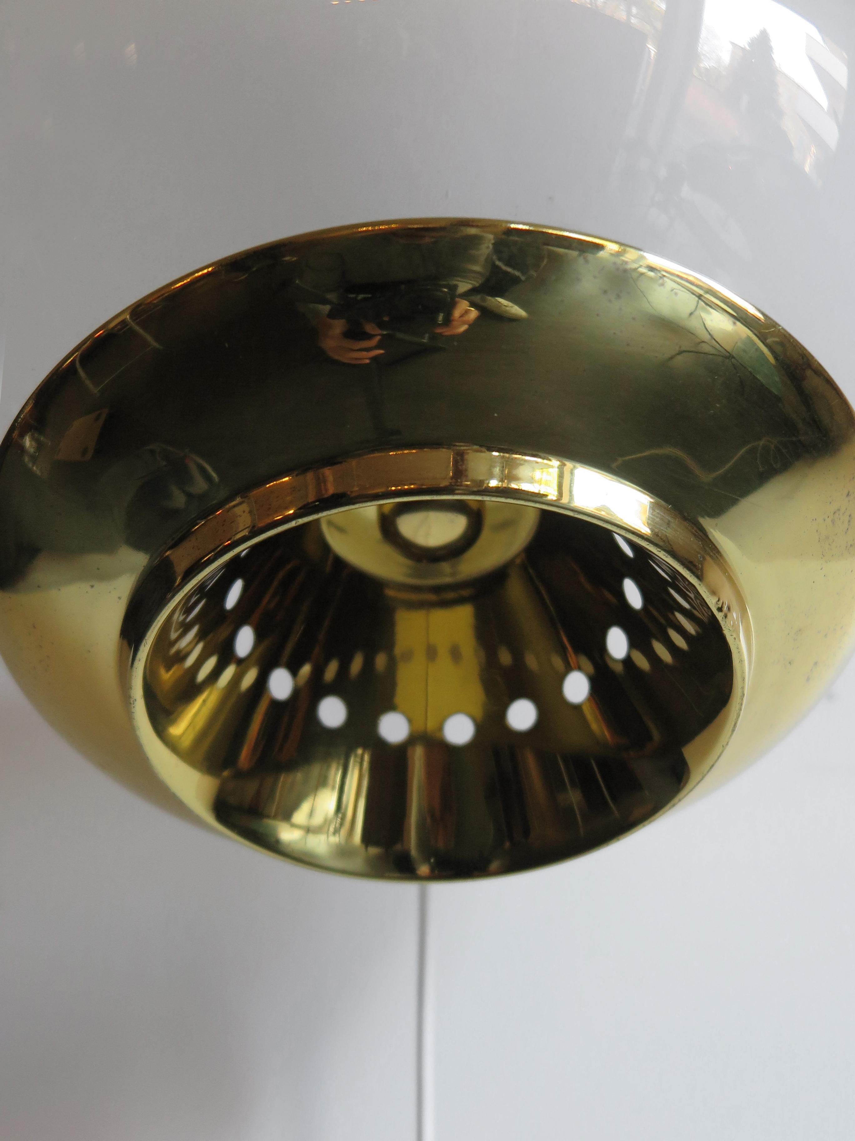 Luigi Caccia Dominioni Big Italian Glass Brass Wall Lamp for Azucena, 1960s 9