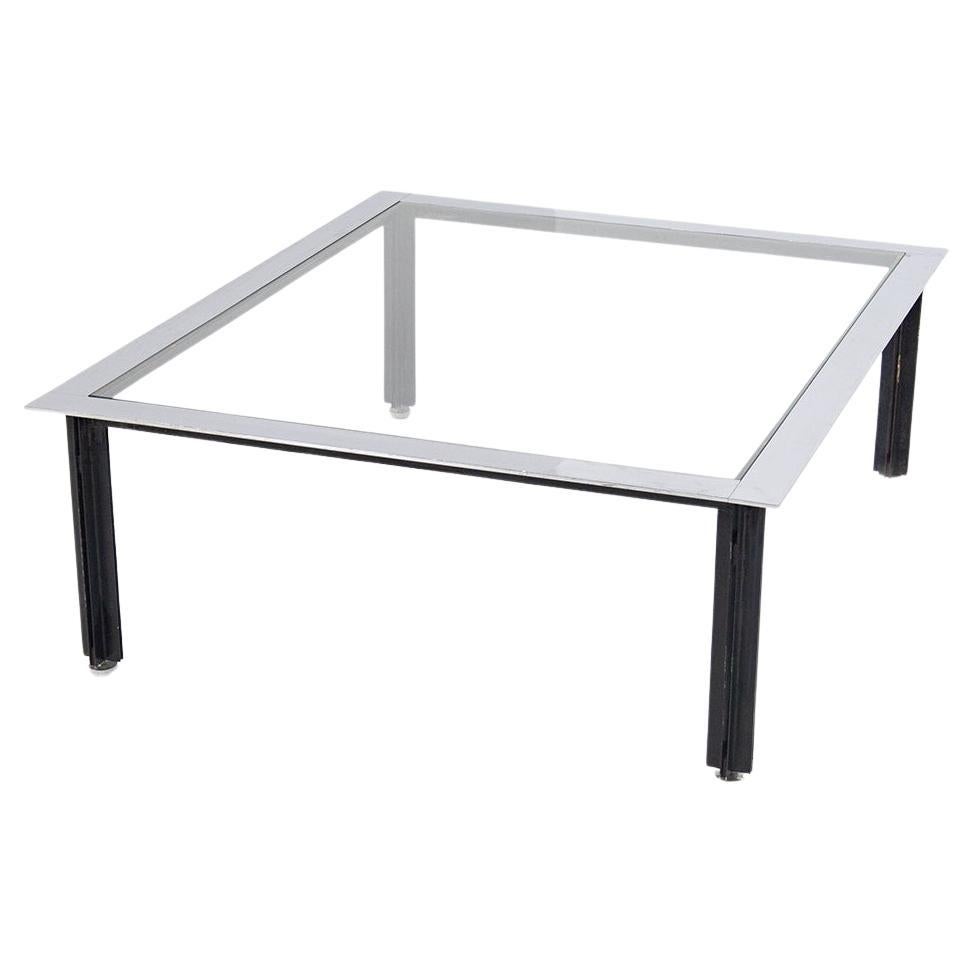 Luigi Caccia Dominioni Black Coffee Table with Glass Top for Vips Residence