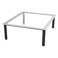 Used Luigi Caccia Dominioni Black Coffee Table with Glass Top for Vips Residence